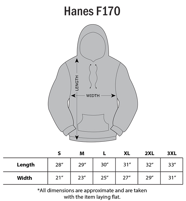Mens Hoodie Size Chart